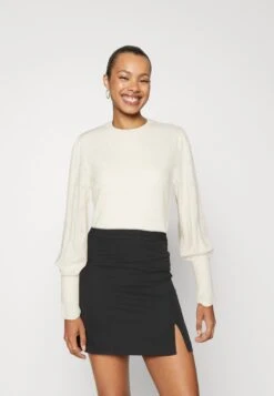 Vila Viava L S O-Neck Ka - Trui - Off-White