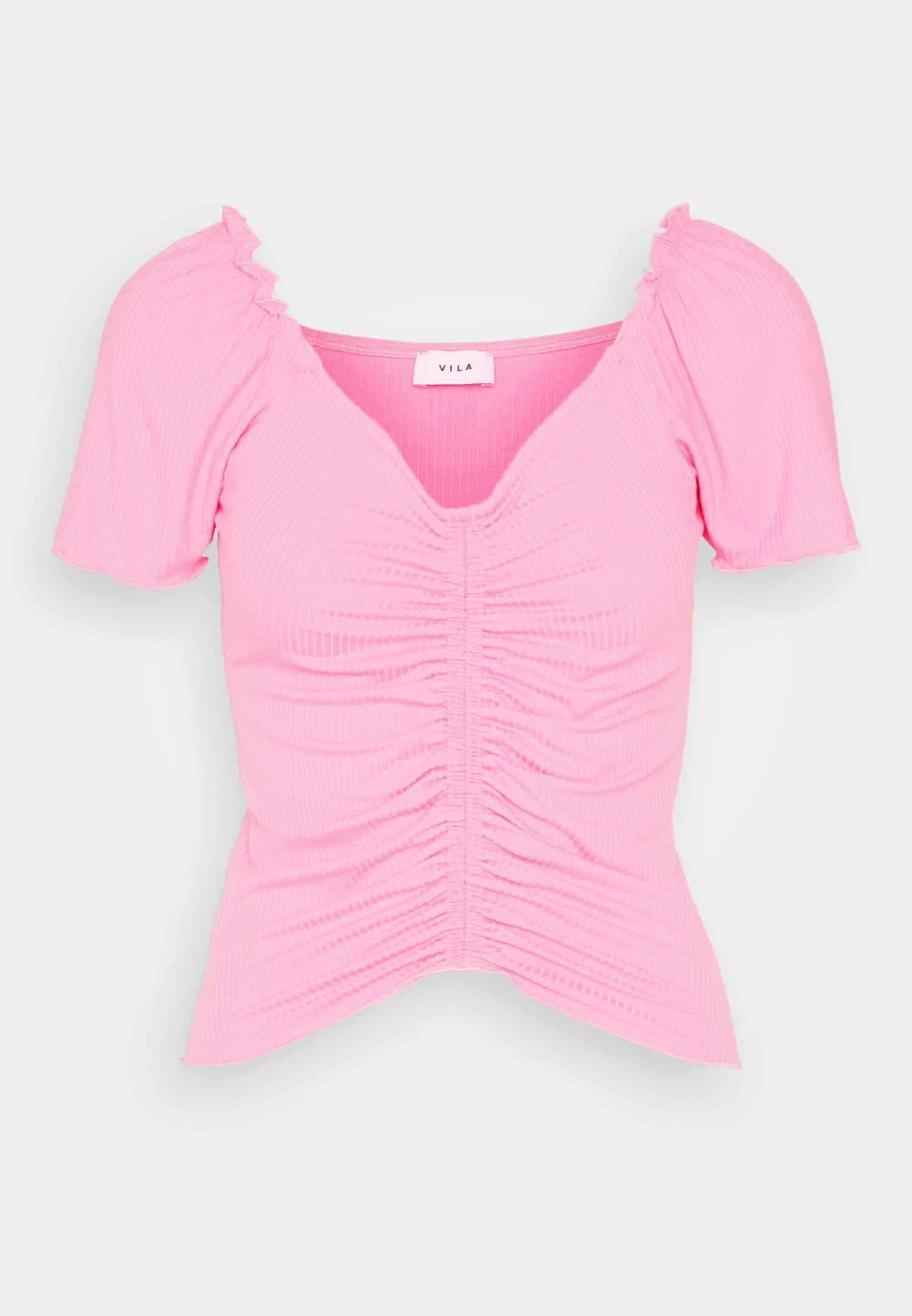 Vila Vibix Rutched - T-Shirt Print - Fuchsia Pink 7 Vila Vibix Rutched - T-Shirt Print - Fuchsia Pink - Afbeelding 5