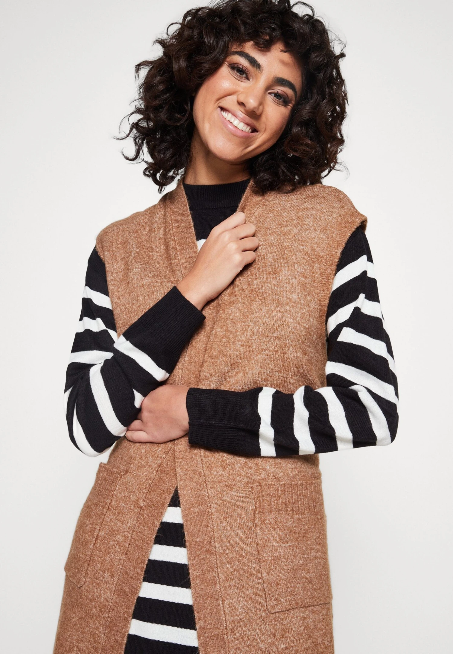 Vila Vicilia Long Vest - Vest - Toasted Coconut 6 Vila Vicilia Long Vest - Vest - Toasted Coconut - Afbeelding 4