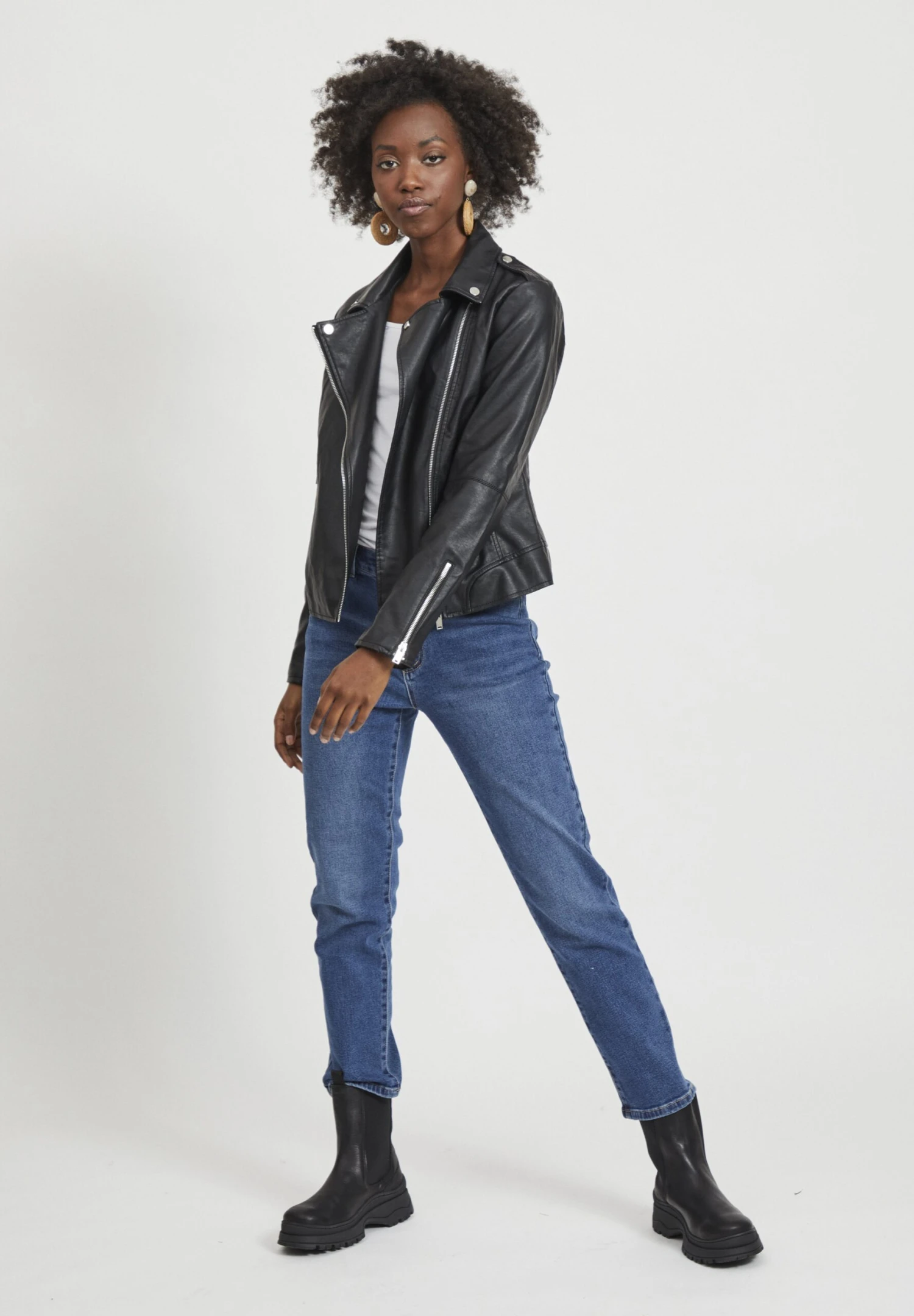 Vila Vicara Jacket - Imitatieleren Jas - Black 4 Vila Vicara Jacket - Imitatieleren Jas - Black - Afbeelding 2