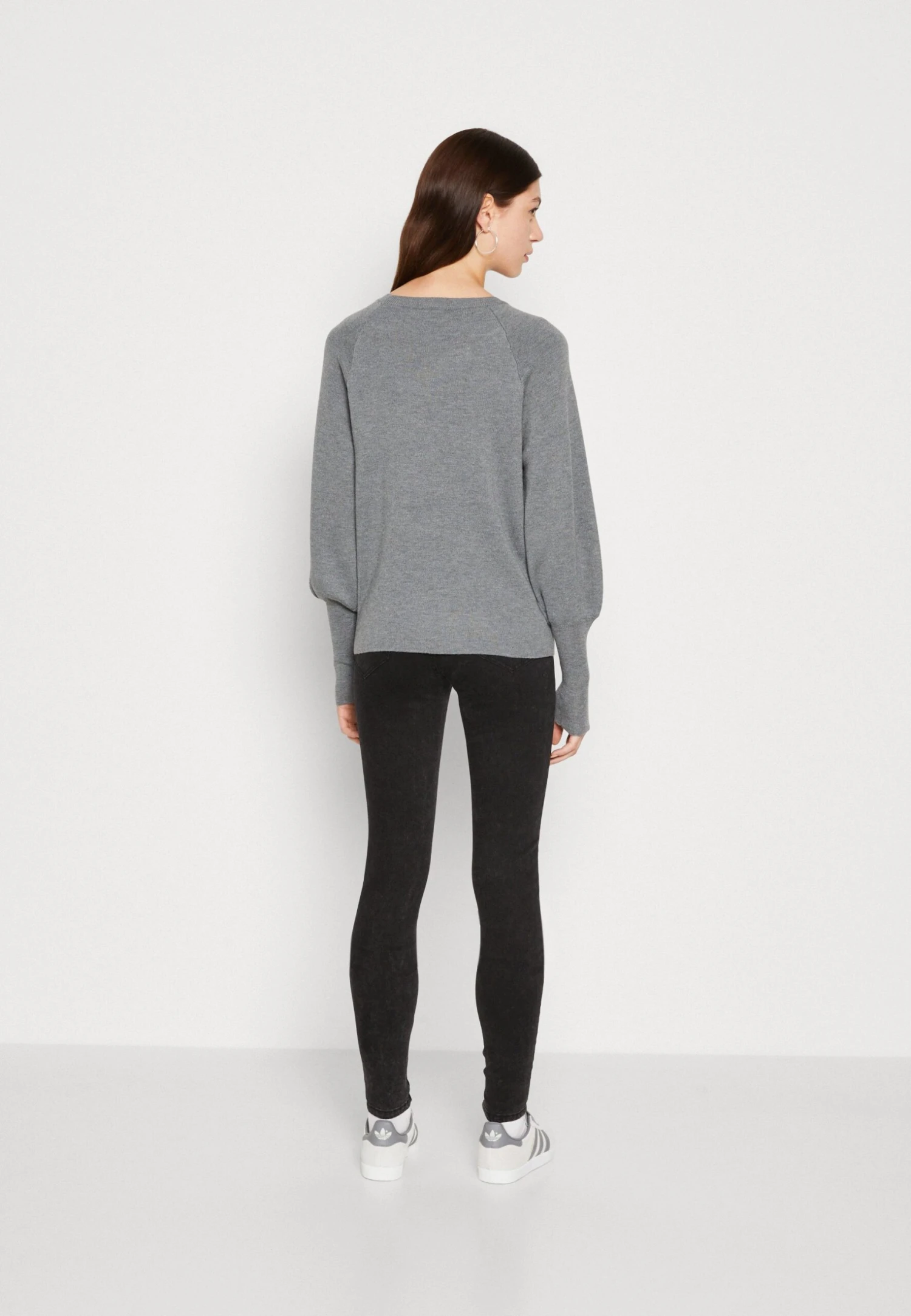 Vila Vimarla O Neck - Trui - Medium Grey Melange 5 Vila Vimarla O Neck - Trui - Medium Grey Melange - Afbeelding 3