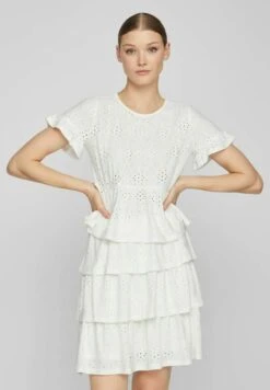 Vila Mit Kurzen Ärmeln Schösschen - T-Shirt Basic - Cloud Dancer