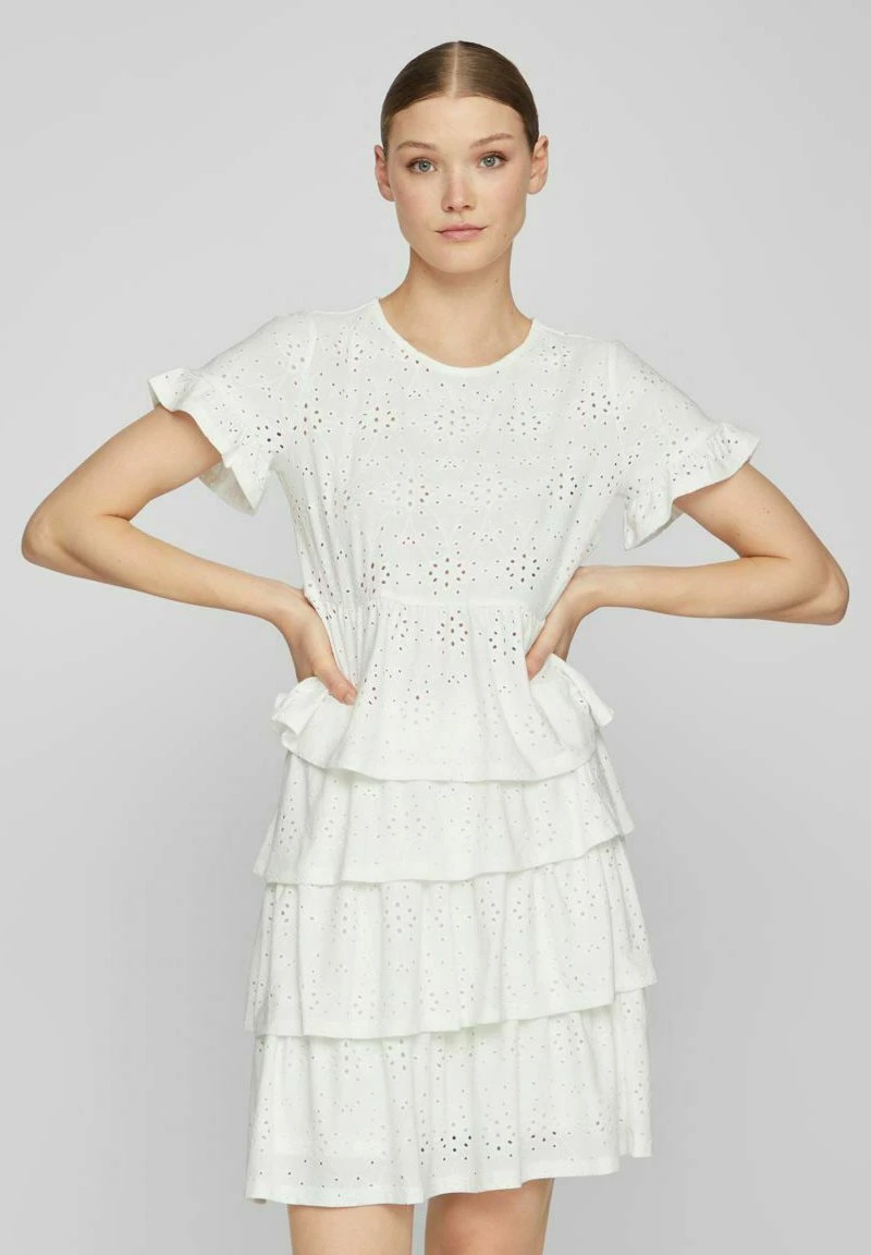 Vila Mit Kurzen Ärmeln Schösschen - T-Shirt Basic - Cloud Dancer 3 Vila Mit Kurzen Ärmeln Schösschen - T-Shirt Basic - Cloud Dancer