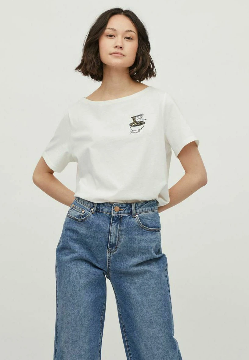 Vila Mit Kurzen Ärmeln Print - T-Shirt Print - Cloud Dancer 3 Vila Mit Kurzen Ärmeln Print - T-Shirt Print - Cloud Dancer