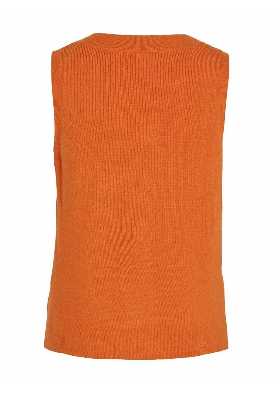 Vila Viril V-Neck- Top - Burnt Orange 9 Vila Viril V-Neck- Top - Burnt Orange - Afbeelding 7