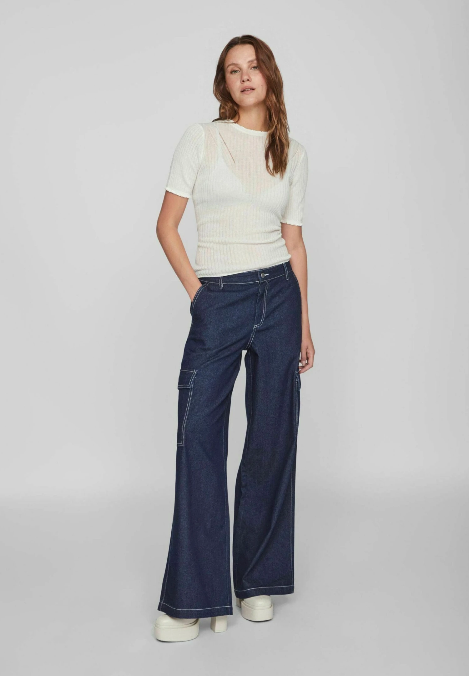 Vila Kurzärmeliges - T-Shirt Basic - Cloud Dancer 4 Vila Kurzärmeliges - T-Shirt Basic - Cloud Dancer - Afbeelding 2