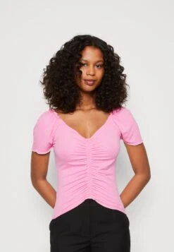 Vila Vibix Rutched - T-Shirt Print - Fuchsia Pink