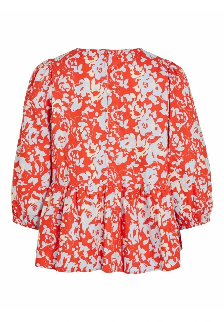 Vila Oberteil Mit 3/4-Ärmeln - Blouse - Valiant Poppy 10 Vila Oberteil Mit 3/4-Ärmeln - Blouse - Valiant Poppy - Afbeelding 8