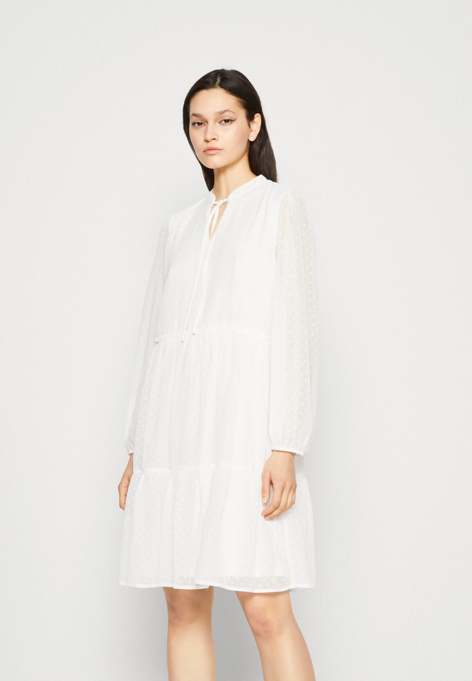 Vila Viblyra V Neck Dress - Jurk - Snow White 3 Vila Viblyra V Neck Dress - Jurk - Snow White