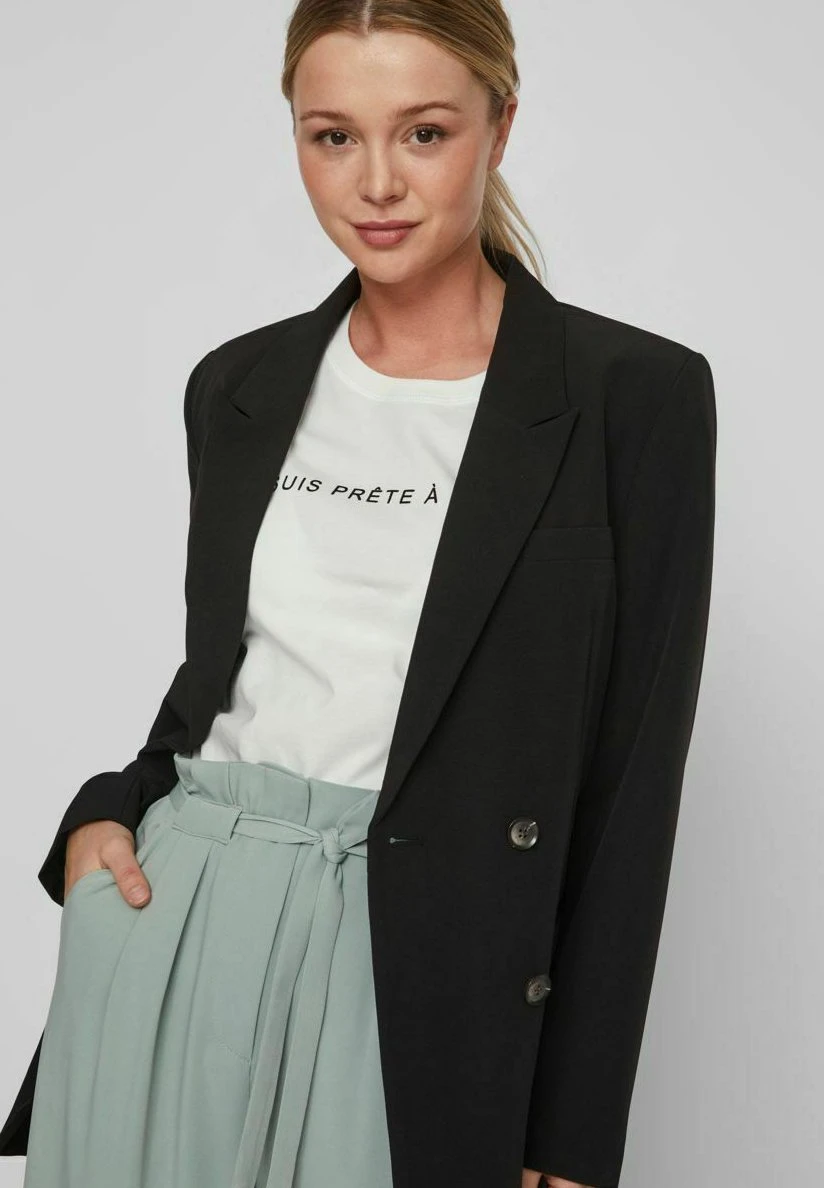 Vila Langer - Halflange Jas - Black 6 Vila Langer - Halflange Jas - Black - Afbeelding 4